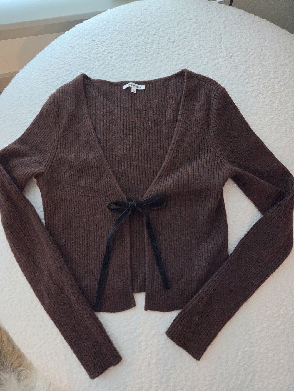 Reformation Antoinette Cashmere Tie Front Cardigan